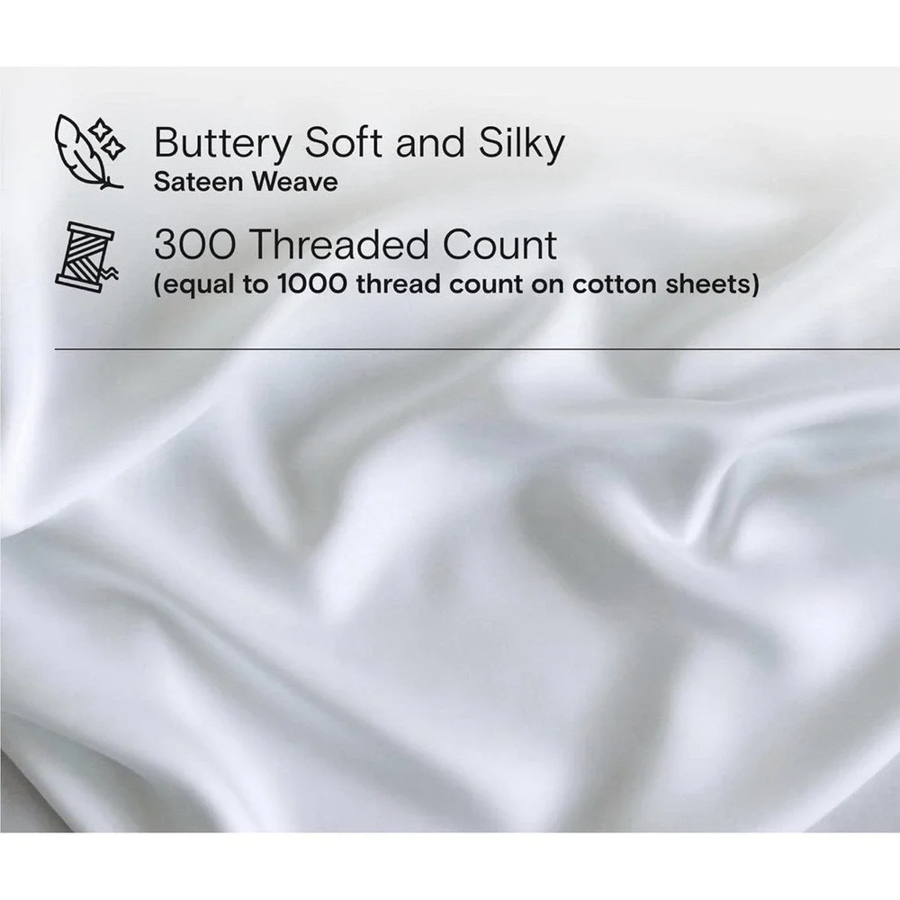 DOZ Sijo King/Cal King Bamboo Duvet Cover 2 Shams Sand Organic Luxury Sateen New